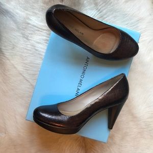 Antonio Melani Java Croc Embossed Leather Pumps